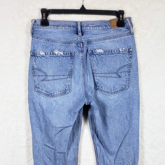 American Eagle Mid Rise Baggy Wide Leg Women 4 Distressed Y2K Loose Fit Skater - Picture 4 of 8